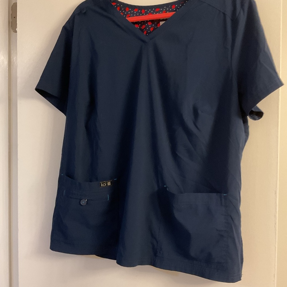 koi Dark Blue Women's Scrub Top